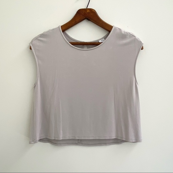 Three dots gray two piece top and tank dress set viscose jersey stretch small - Picture 3 of 7